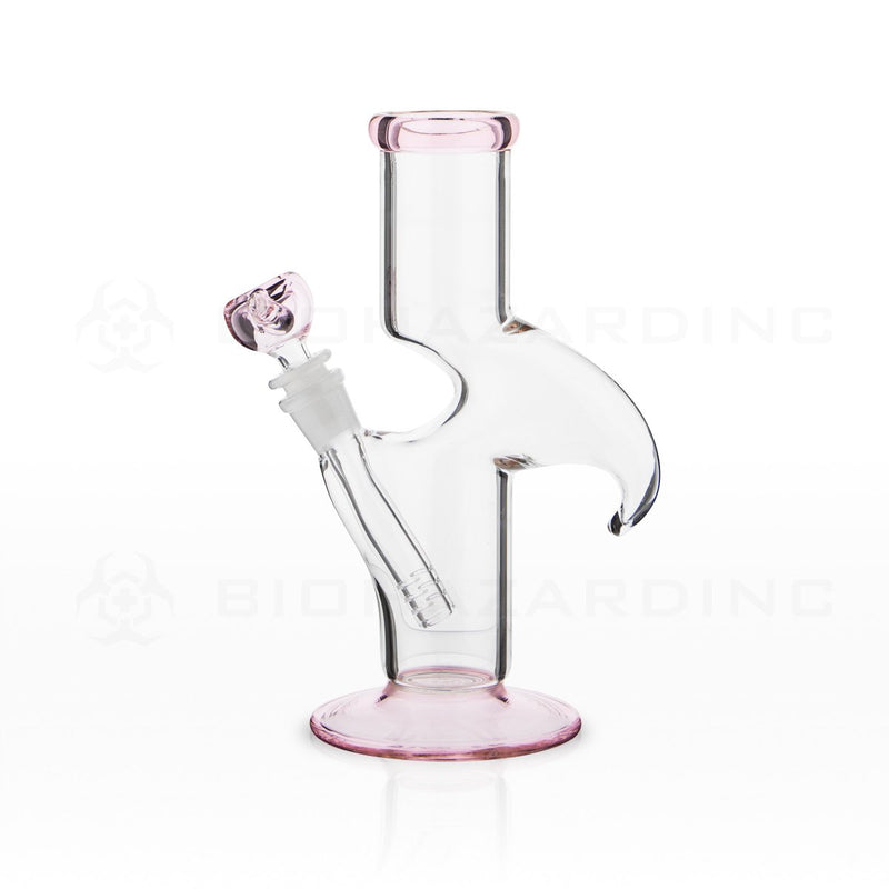 9" Hook Traveler Straight Water Pipe | Pink Trim