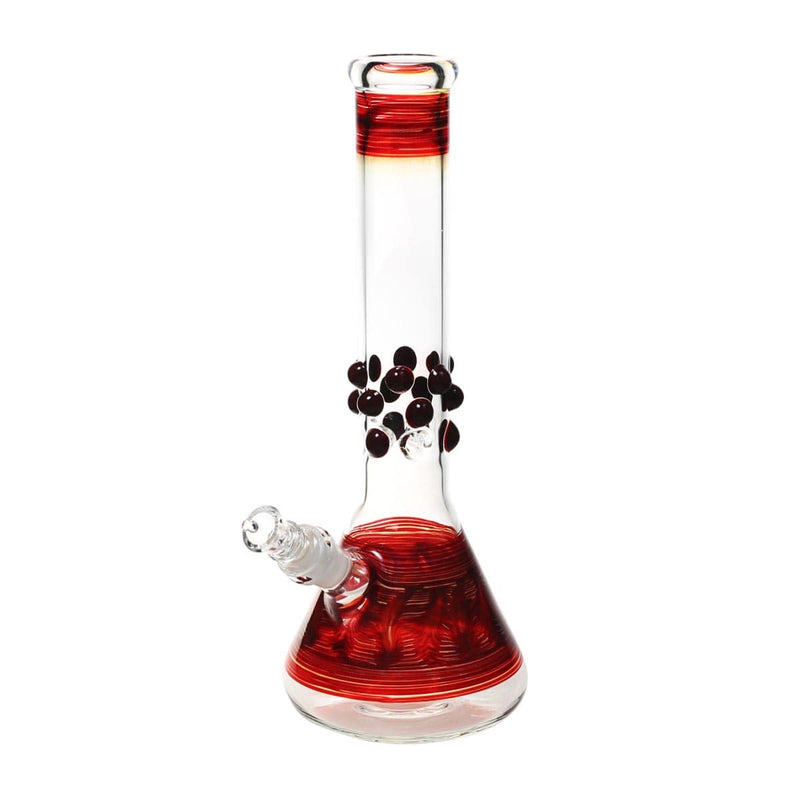 Rake & Marbles | 12" 44mm x 4mm Beaker Water Pipe | Red