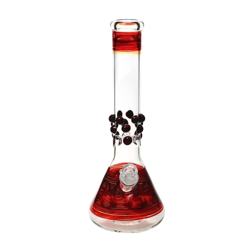 Rake & Marbles | 12" 44mm x 4mm Beaker Water Pipe | Red