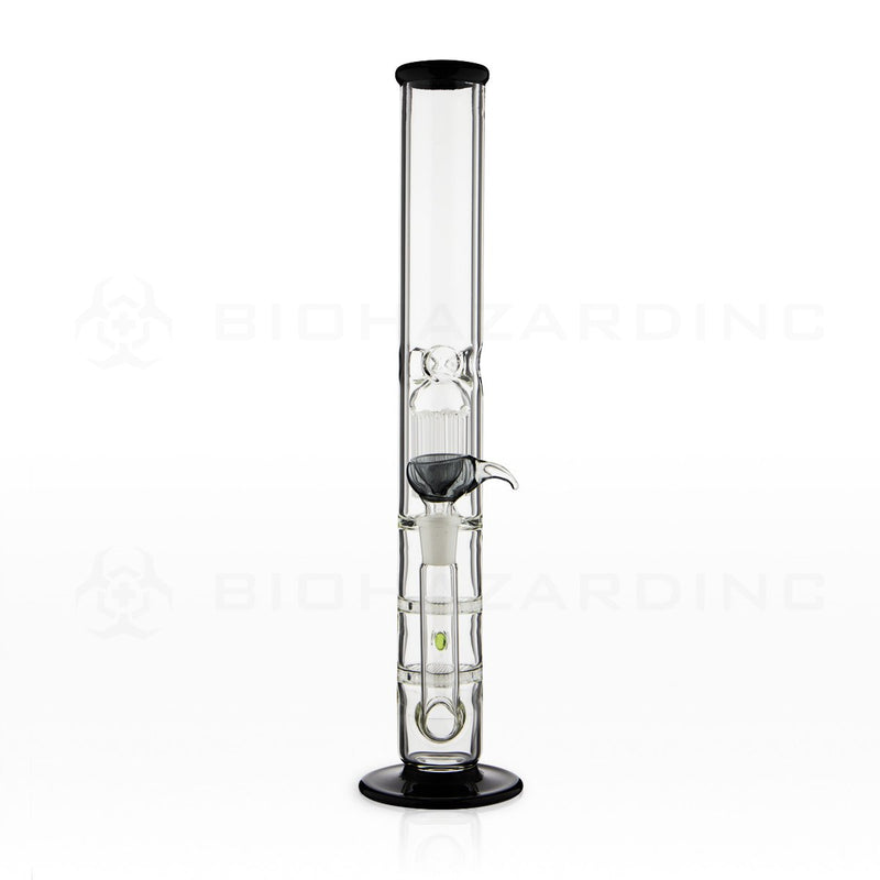 16" Double Honeycomb and Arm Tree Perc Straight Water Pipe | Black