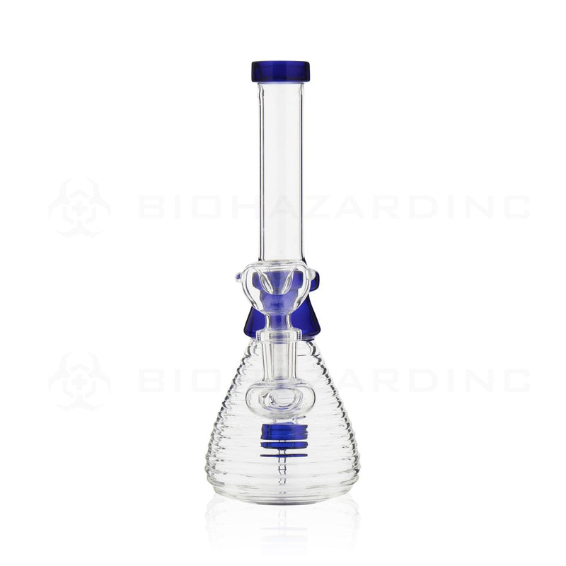 8" Ridged Beaker Water Pipe | Blue