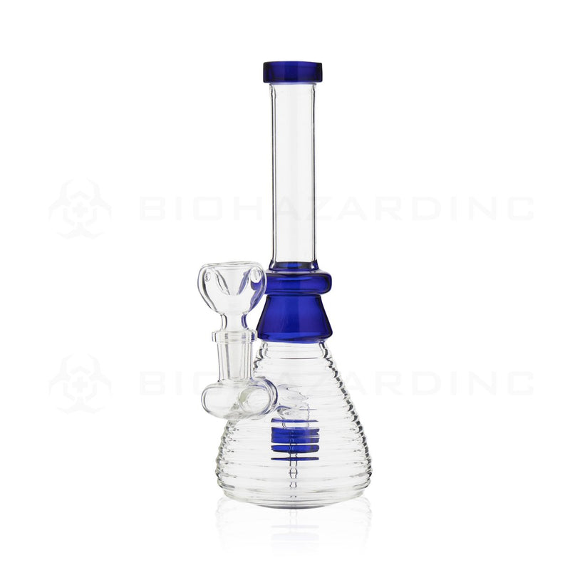 8" Ridged Beaker Water Pipe | Blue