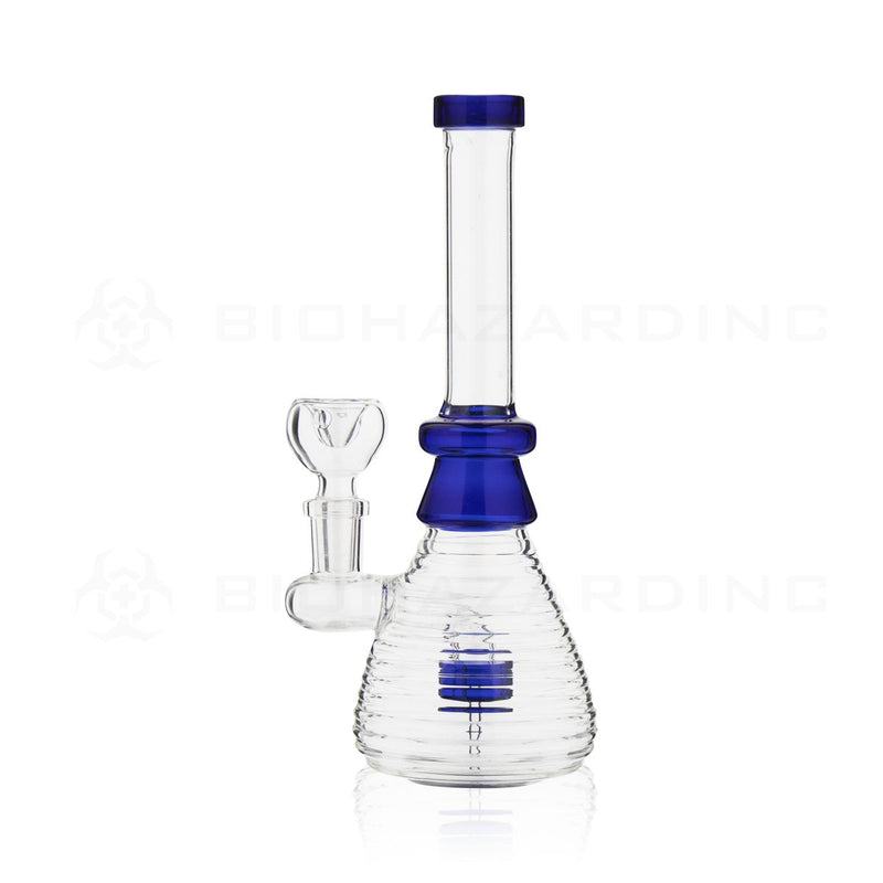 8" Ridged Beaker Water Pipe | Blue