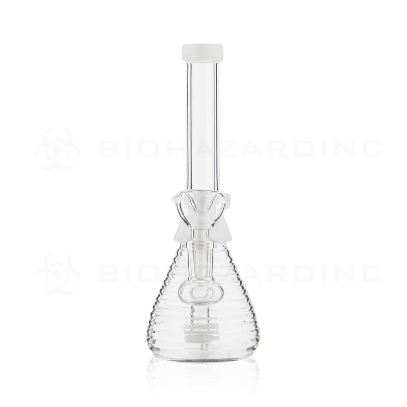 8" Ridged Beaker Water Pipe | White