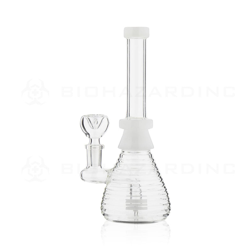 8" Ridged Beaker Water Pipe | White