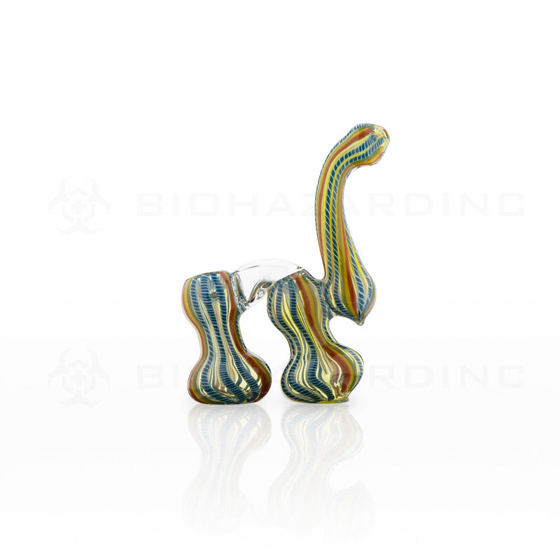 7" Twisted Glass Double Chamber Bubbler