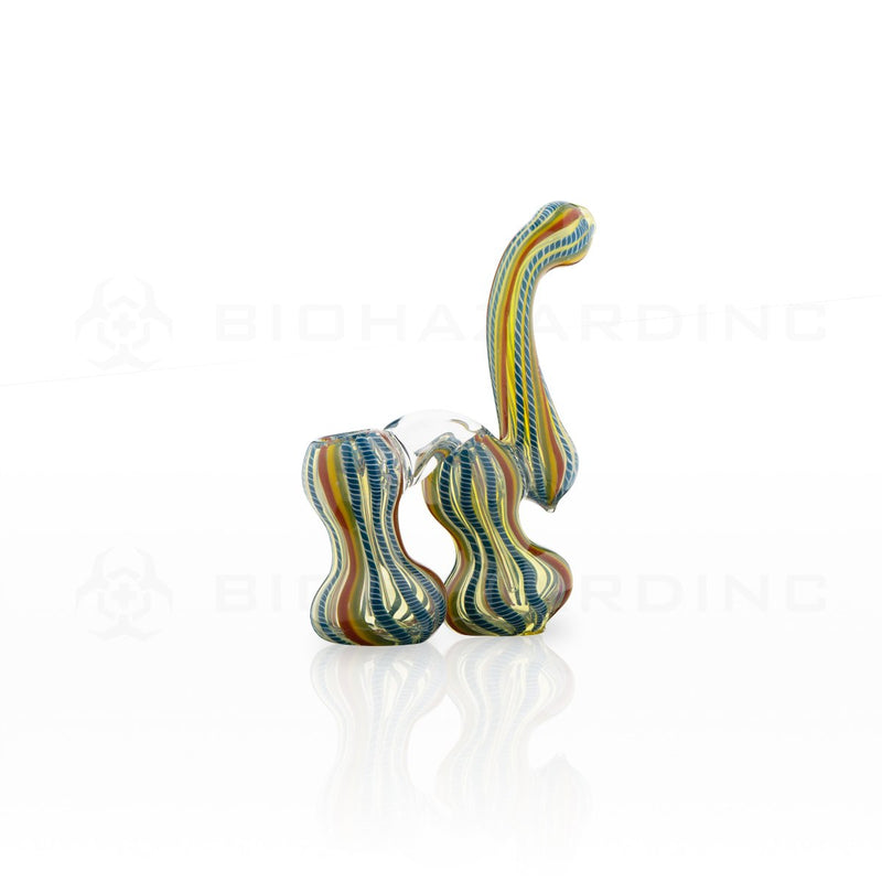 7" Twisted Glass Double Chamber Bubbler