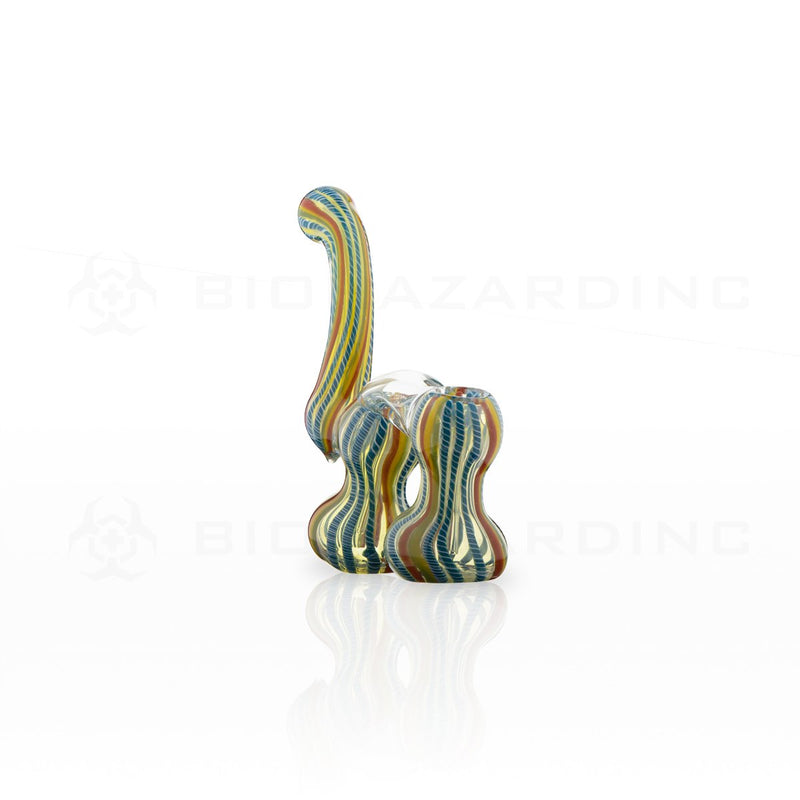 7" Twisted Glass Double Chamber Bubbler