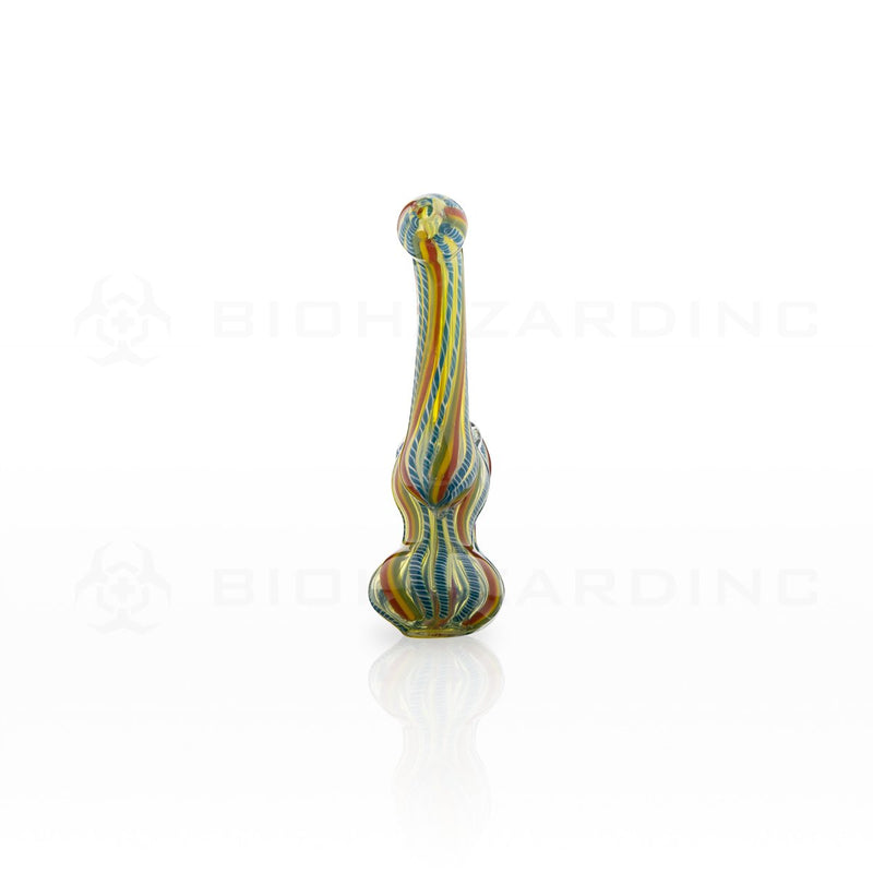 7" Twisted Glass Double Chamber Bubbler