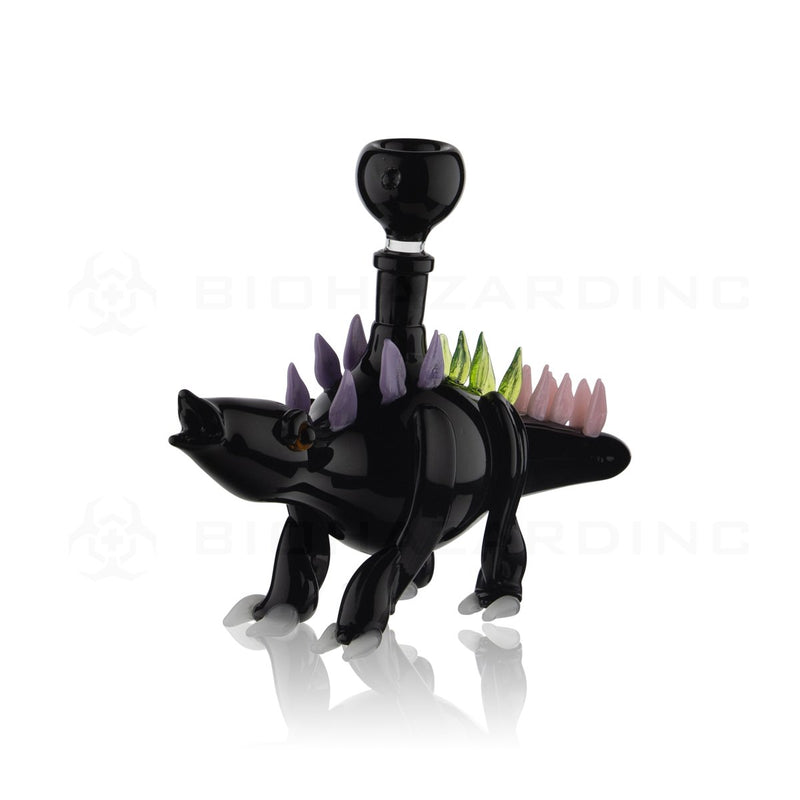 Novelty | 6" Black Dinosaur Hand Pipe with Slyme Spikes