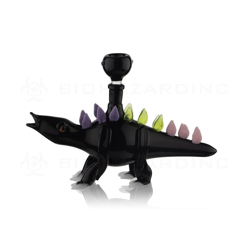 Novelty | 6" Black Dinosaur Hand Pipe with Slyme Spikes