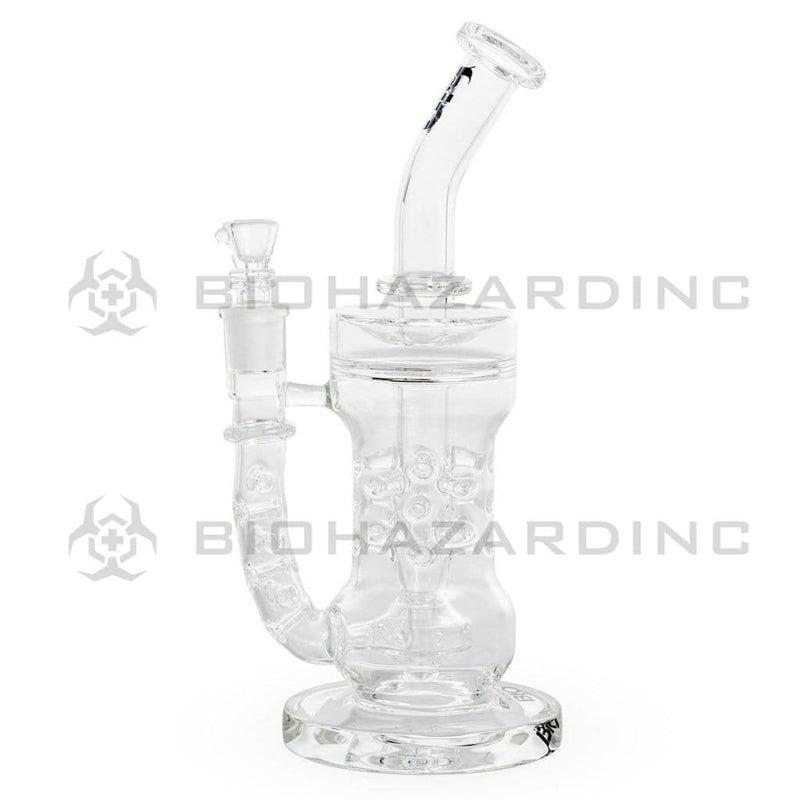 Bio Glass Glass Dab Rig 10" BIO Circ / Thorn Recycler Straight Waterpipe - Black Logo