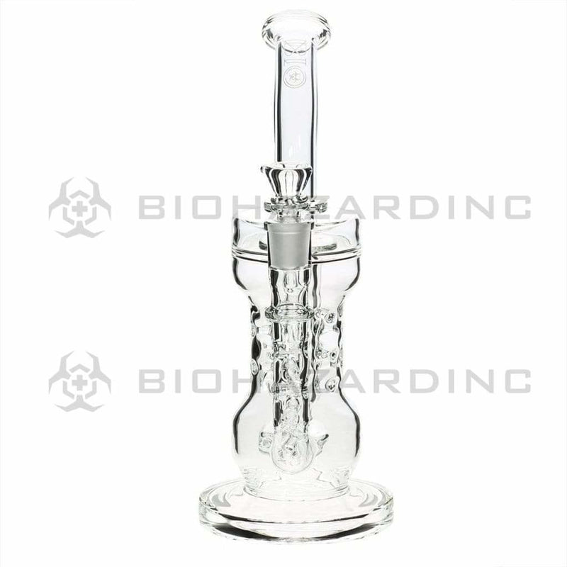 Bio Glass Glass Dab Rig 10" BIO Circ / Thorn Recycler Straight Waterpipe - Black Logo