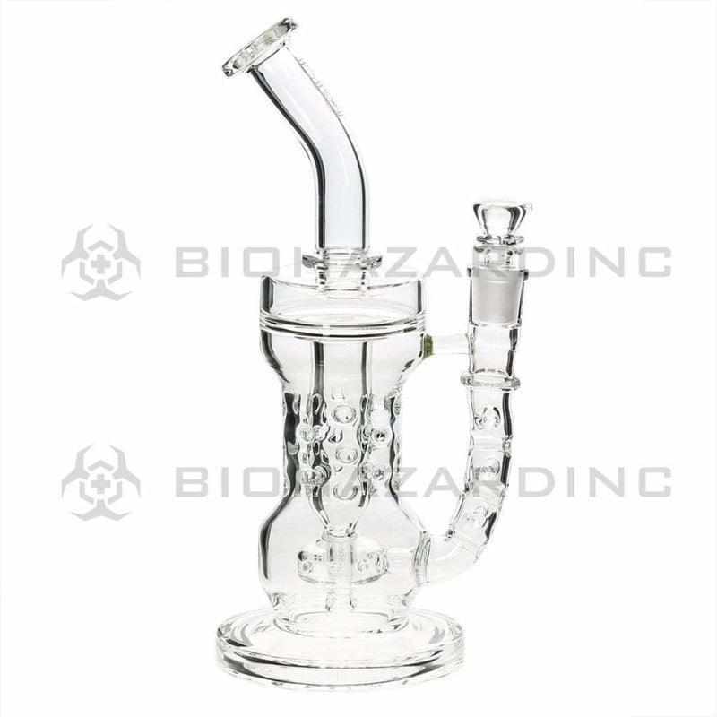 Bio Glass Glass Dab Rig 10" BIO Circ / Thorn Recycler Straight Waterpipe - Black Logo