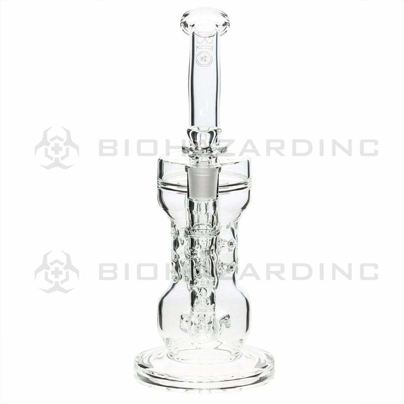 Bio Glass Glass Dab Rig 10" BIO Circ / Thorn Recycler Straight Waterpipe - Gold Logo