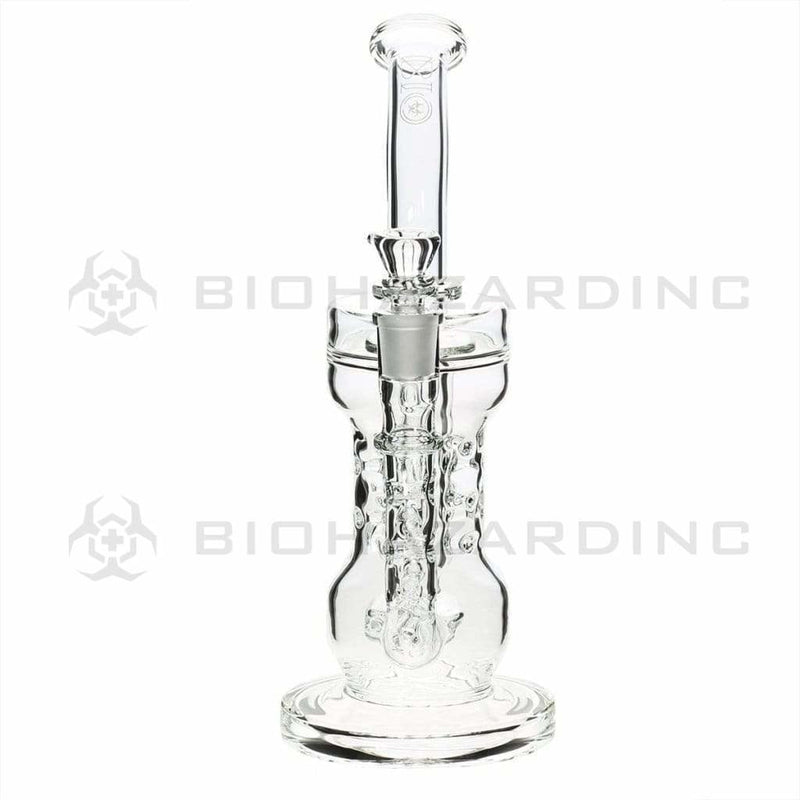 Bio Glass Glass Dab Rig 10" BIO Circ / Thorn Recycler Straight Waterpipe - Silver Logo