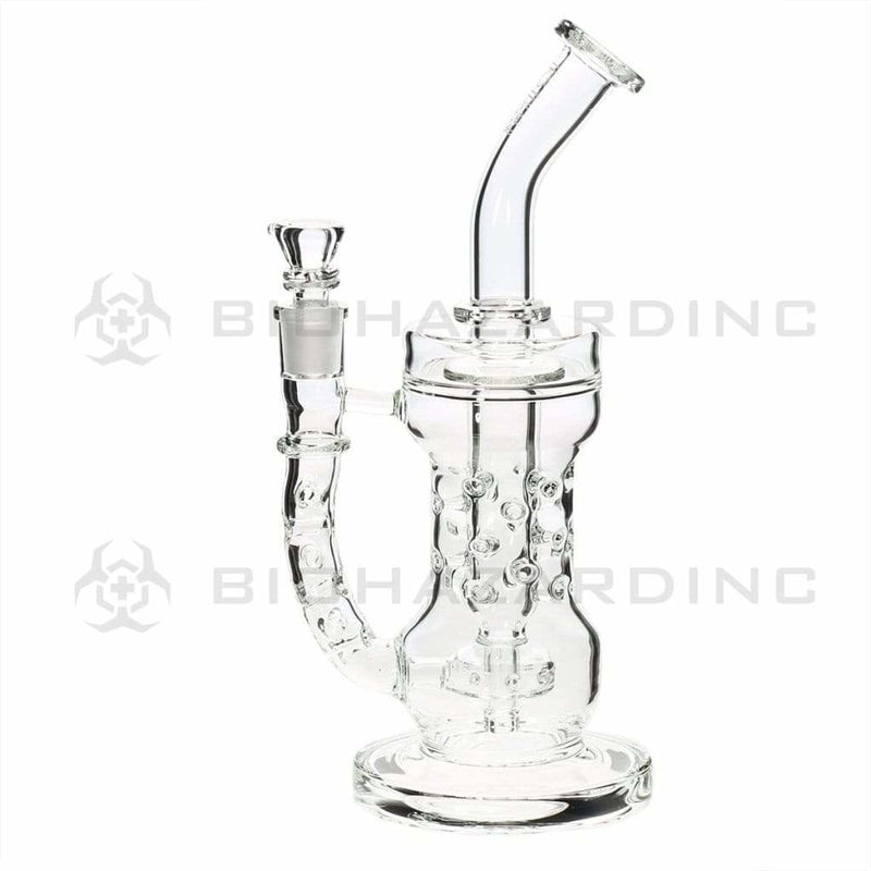 Bio Glass Glass Dab Rig 10" BIO Circ / Thorn Recycler Straight Waterpipe - Silver Logo