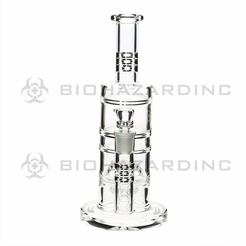 Bio Glass Glass Bong 10" BIO HD Globe Percolator Waterpipe - Silver BIO Logo