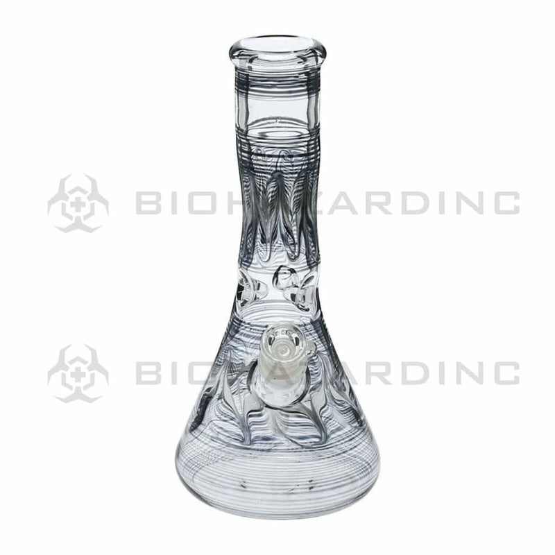 Biohazard Inc Glass Bong 10" Black Wrap & Rake Beaker Waterpipe