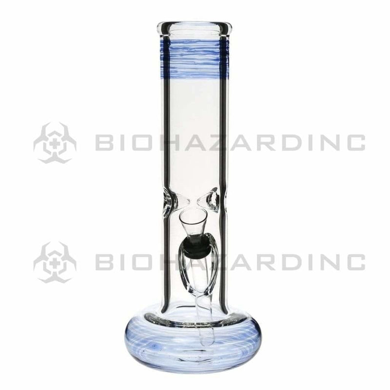 Biohazard Inc Glass Bong 10" Hollowfoot Water Pipe w/ Slide - Blue