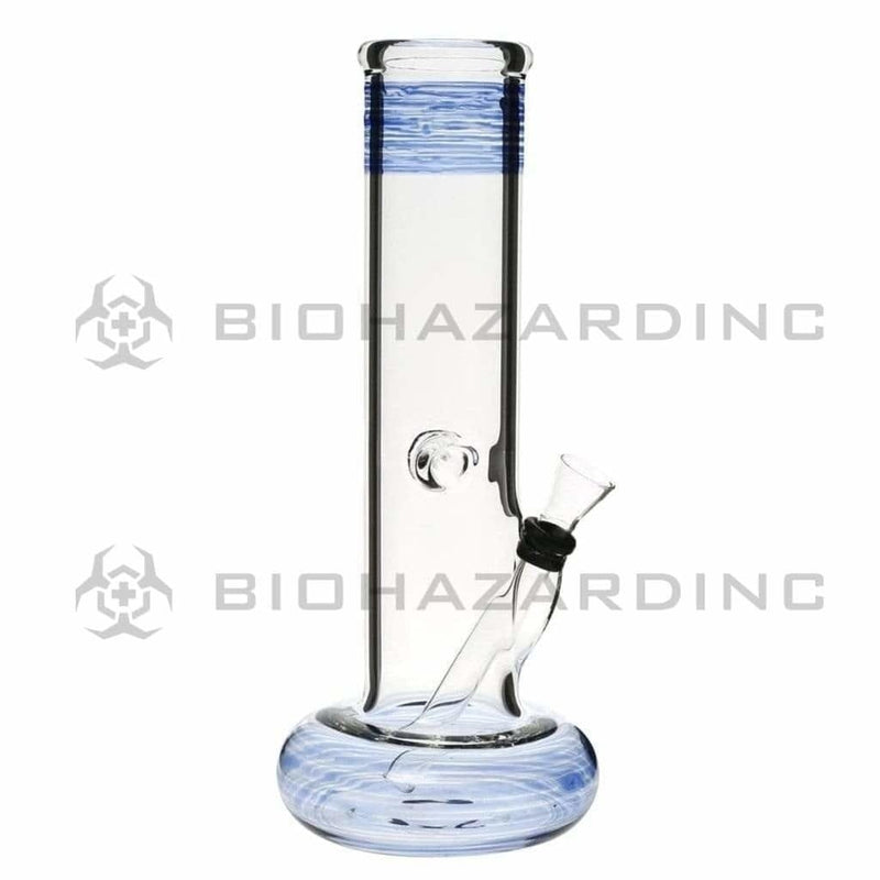 Biohazard Inc Glass Bong 10" Hollowfoot Water Pipe w/ Slide - Blue