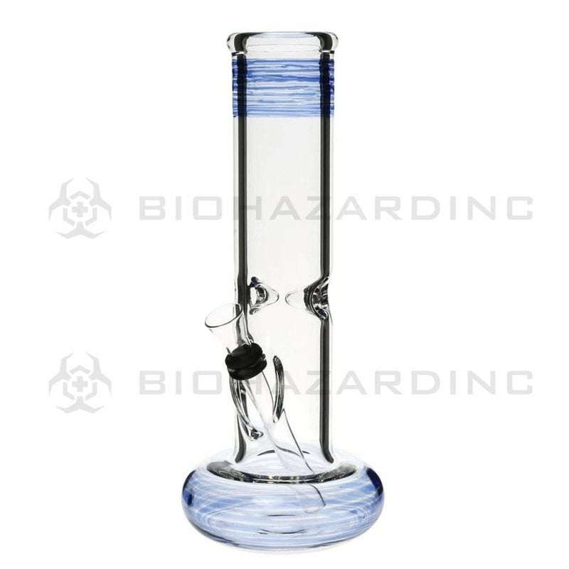 Biohazard Inc Glass Bong 10" Hollowfoot Water Pipe w/ Slide - Blue