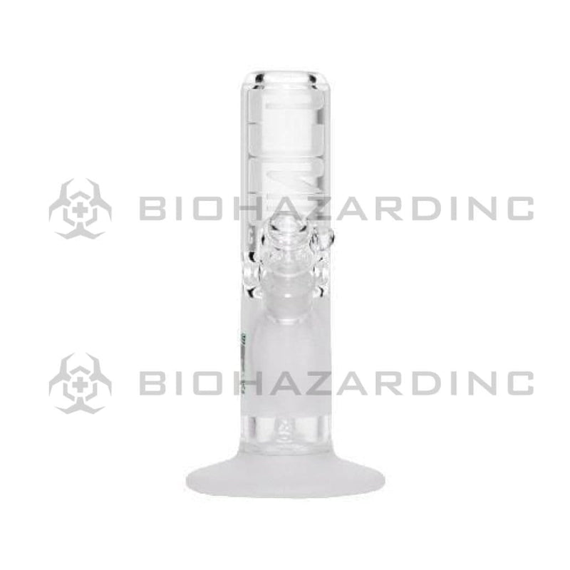 Biohazard Inc Glass Bong 10" PURE Heavy Straight Waterpipe - Clear Frost