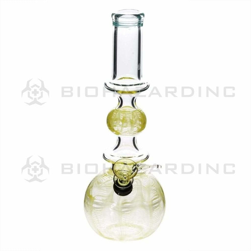 Biohazard Inc Glass Bong 10" Ring Bubble Ring Water Pipe w/ Slide - Yellow Rake