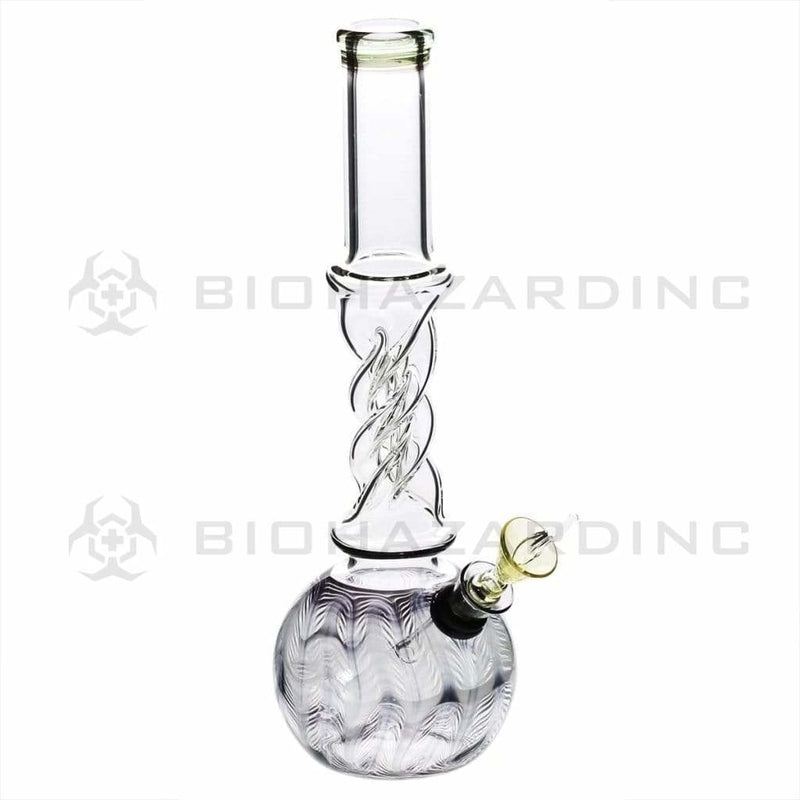 Biohazard Inc Glass Bong 10" Twist Water Pipe w/ Slide - Black Rake