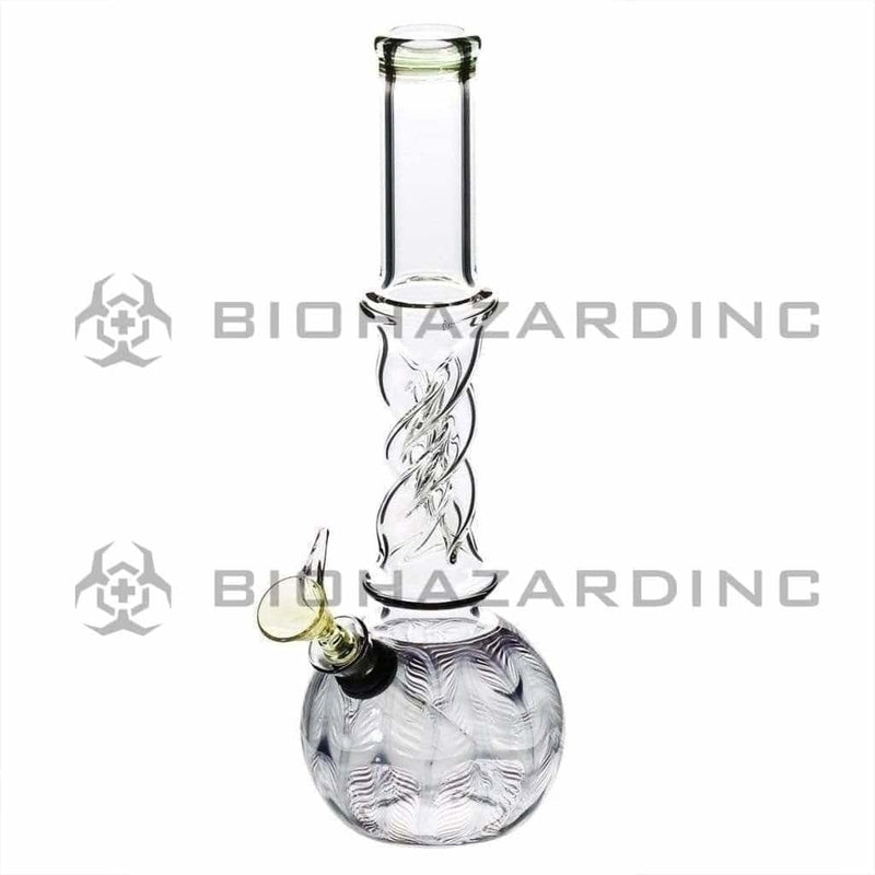 Biohazard Inc Glass Bong 10" Twist Water Pipe w/ Slide - Black Rake