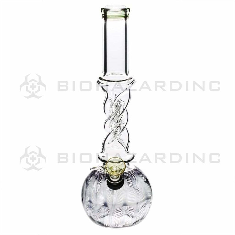 Biohazard Inc Glass Bong 10" Twist Water Pipe w/ Slide - Black Rake