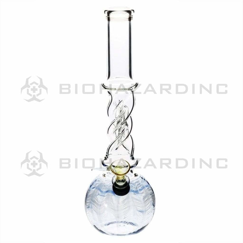 Biohazard Inc Glass Bong 10" Twist Water Pipe w/ Slide - Blue Rake