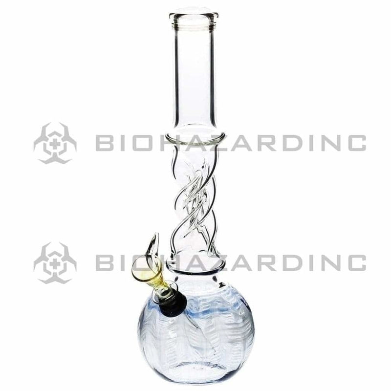 Biohazard Inc Glass Bong 10" Twist Water Pipe w/ Slide - Blue Rake