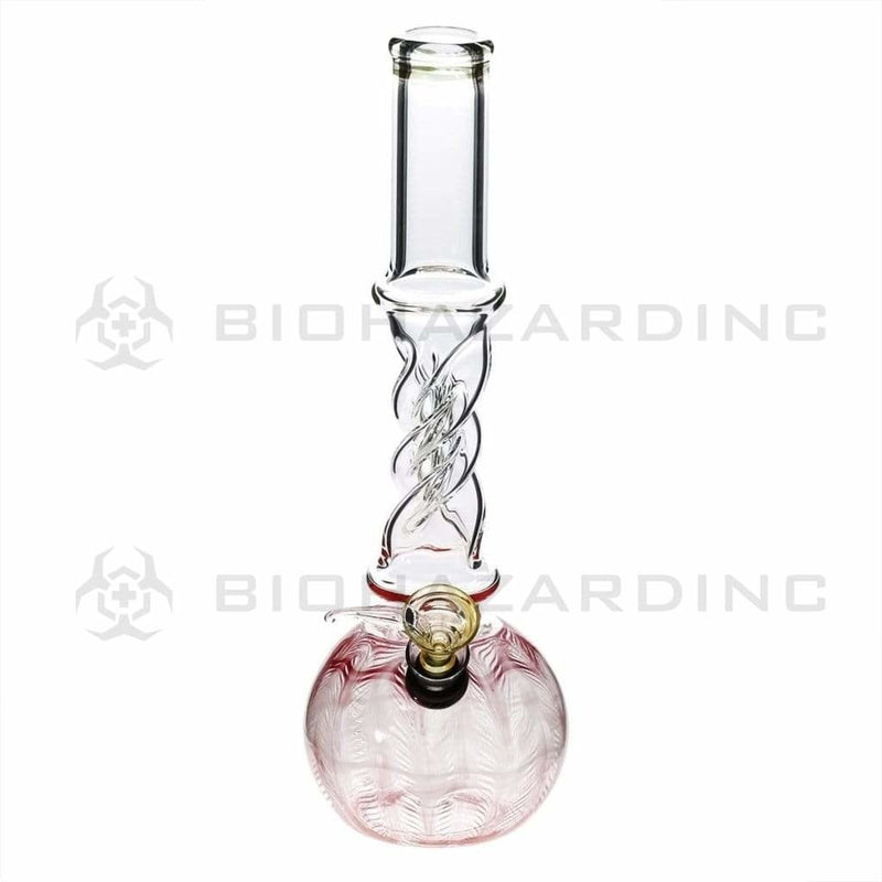 Biohazard Inc Glass Bong 10" Twist Water Pipe w/ Slide - Red Rake