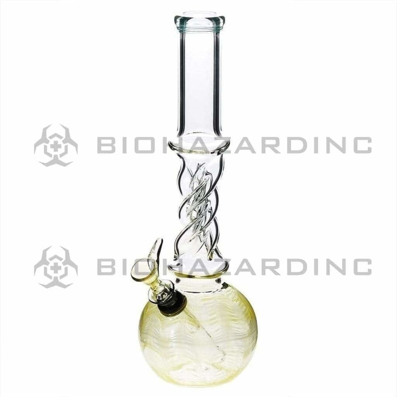 Biohazard Inc Glass Bong 10" Twist Water Pipe w/ Slide - Yellow Rake