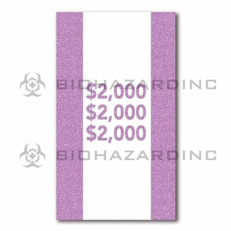 Biohazard Inc Currency Strap 100 Bill Capacity $2,000 Violet Currency Strap - 1000 Count