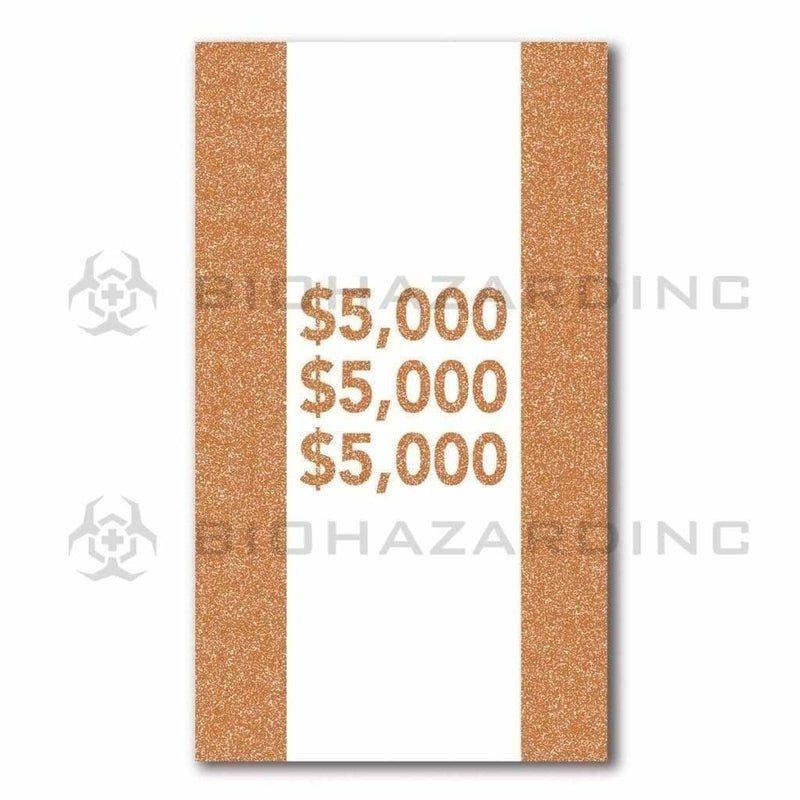 Biohazard Inc Currency Strap 100 Bill Capacity $5,000 Brown Currency Strap - 1000 Count