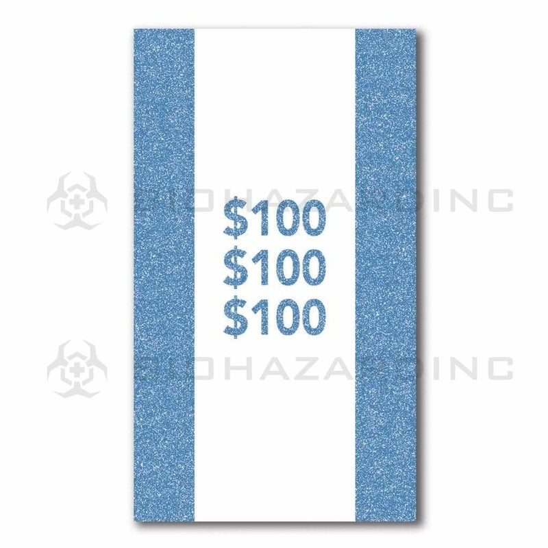 Biohazard Inc Currency Strap 100 Bill Capacity $100 Blue Currency Strap - 1000 Count