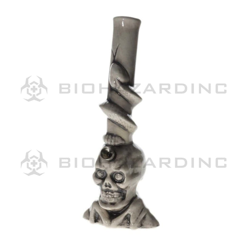 Biohazard Inc Ceramic Bong 11" Large Skull w/ Snake Ceramic Waterpipe