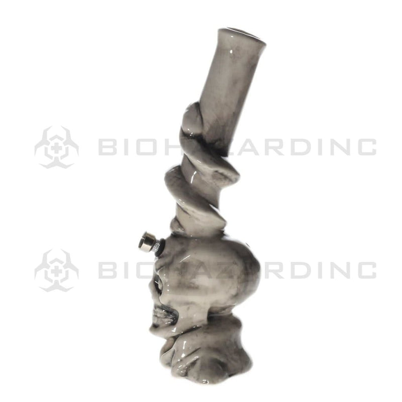 Biohazard Inc Ceramic Bong 11" Large Skull w/ Snake Ceramic Waterpipe