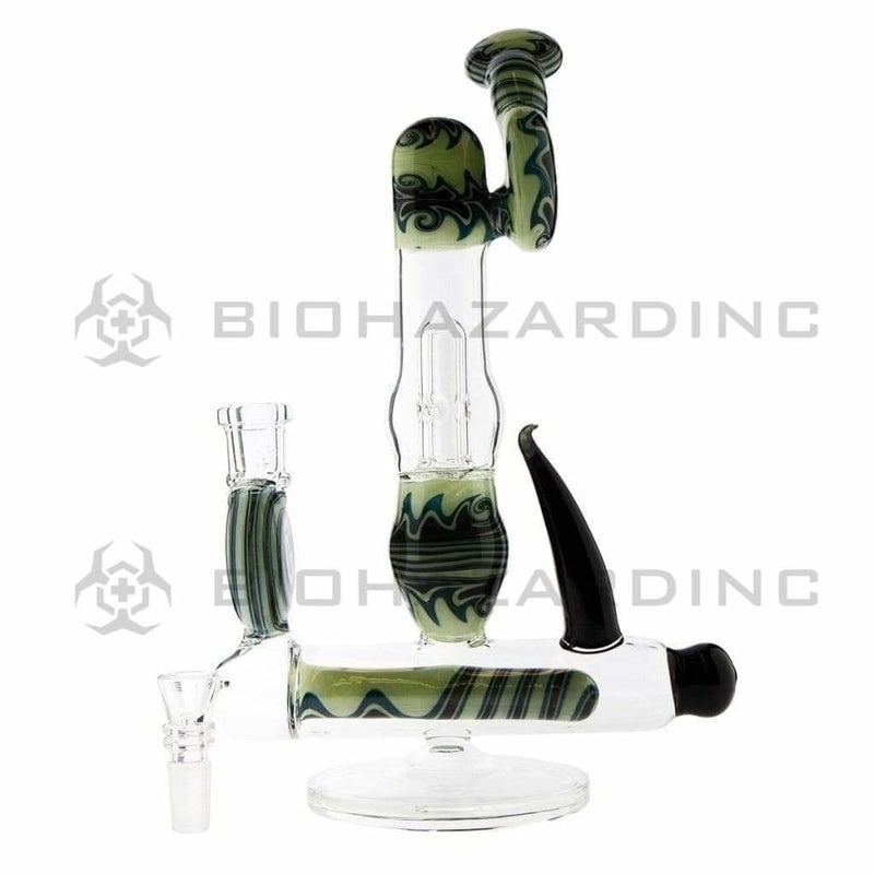 Biohazard Inc Glass Bong 11" Reversal Dome Perc Inline 14mm