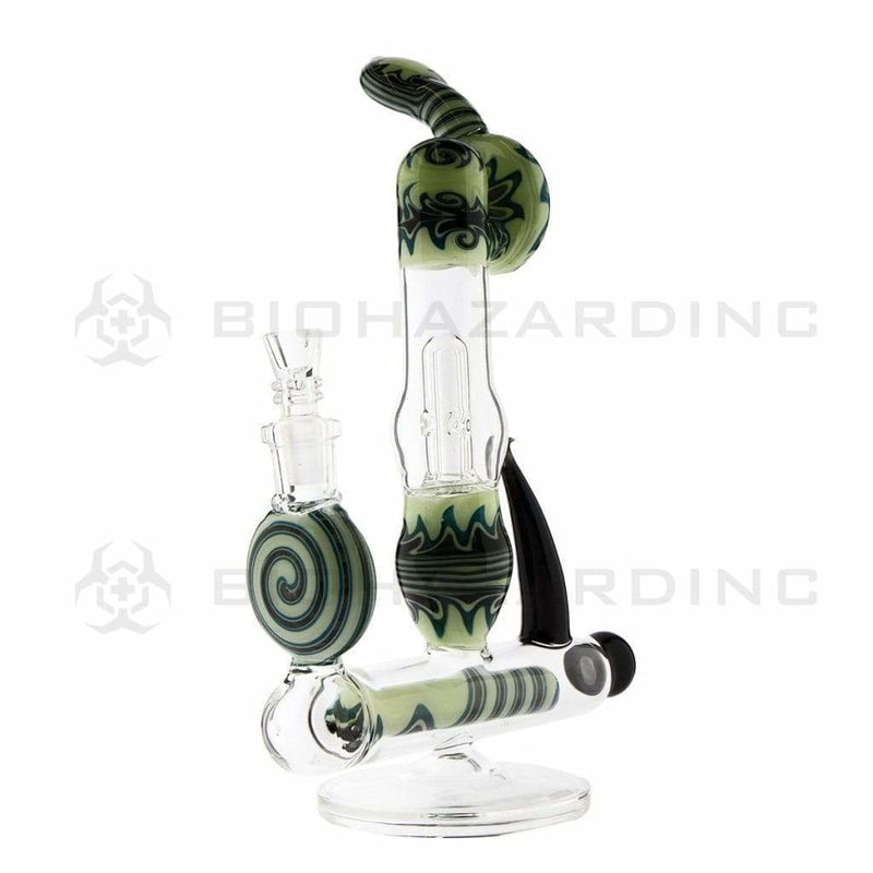 Biohazard Inc Glass Bong 11" Reversal Dome Perc Inline 14mm