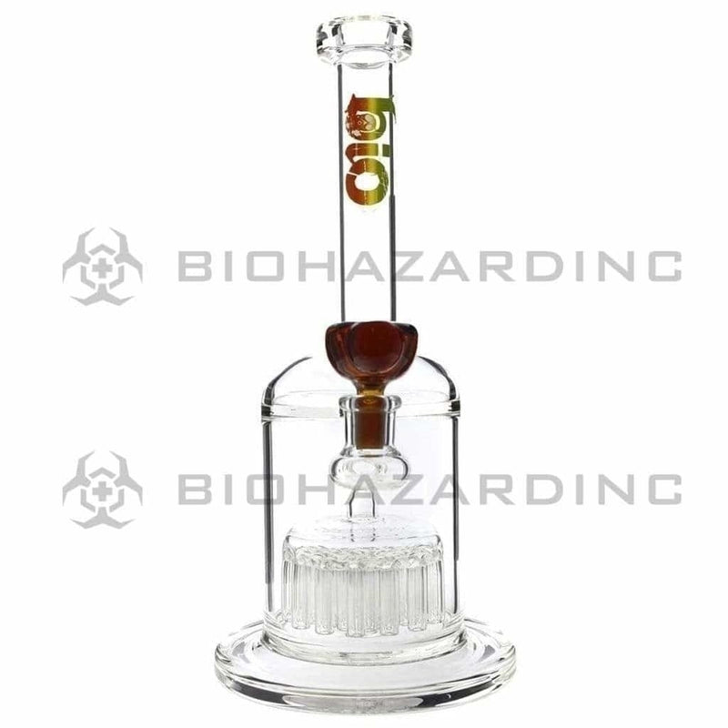 Bio Glass Glass Bong 12" BIO 37 Arm Tree Percolator Stemless Waterpipe - Amber Logo