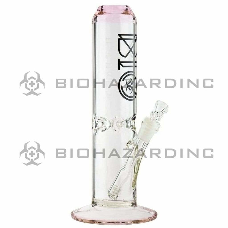 Bio Glass Glass Bong 12" BIO 65mm X 5mm Straight Waterpipe - Pink Trim