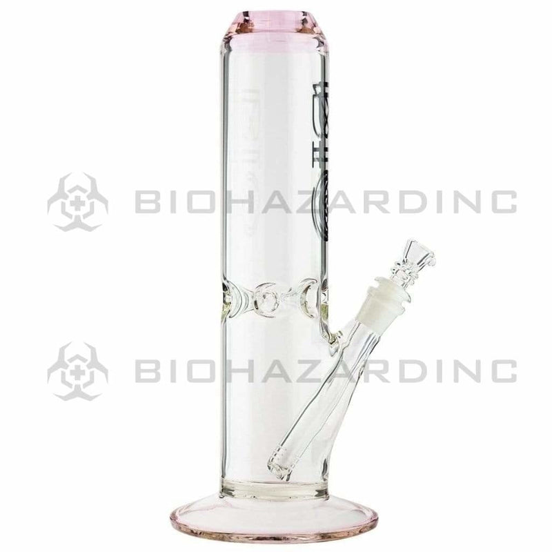 Bio Glass Glass Bong 12" BIO 65mm X 5mm Straight Waterpipe - Pink Trim