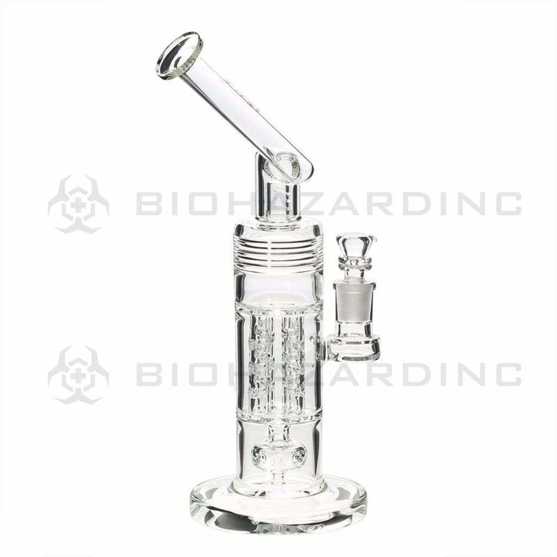 Bio Glass Glass Bong 12" BIO Bubbler Circ / Quad Pillar - Gold Logo