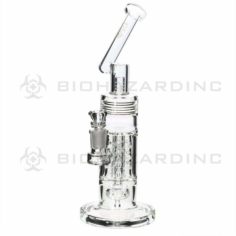 Bio Glass Glass Bong 12" BIO Bubbler Circ / Quad Pillar - Gold Logo