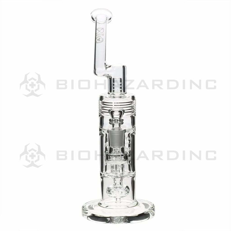 Bio Glass Glass Bong 12" BIO Bubbler Circ / Quad Pillar - Gold Logo