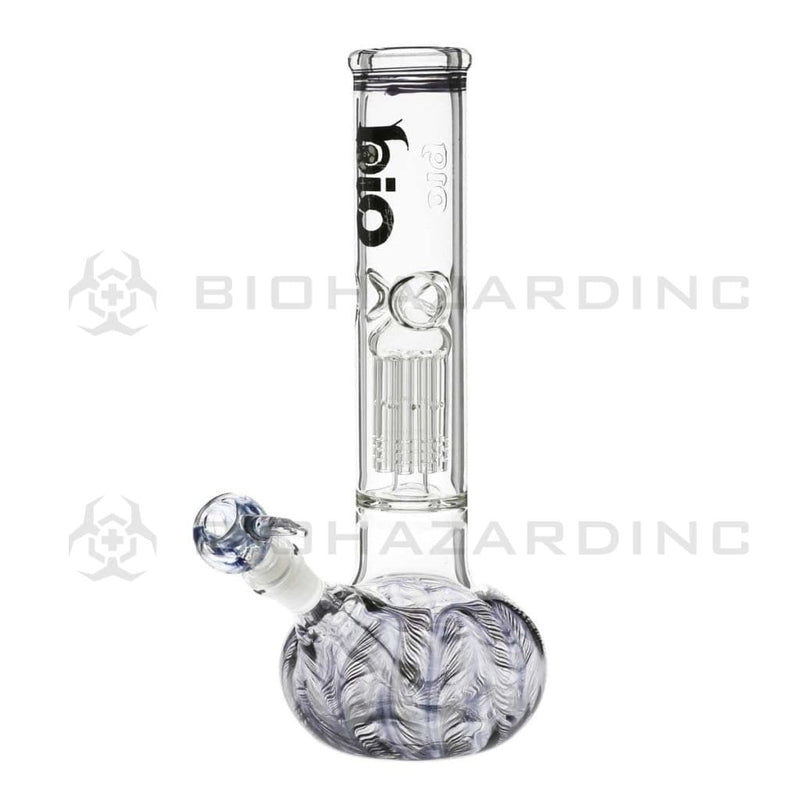 Bio Glass Glass Bong 12" BIO Flat Bubble Water Pipe - Black Rake