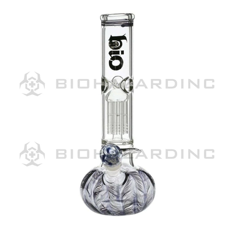 Bio Glass Glass Bong 12" BIO Flat Bubble Water Pipe - Black Rake